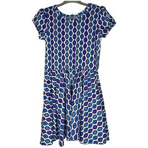 NEW Dot Dot Smile 🔵 Blue & 🟣 Purple Craze Cap Sleeve Dress 2T